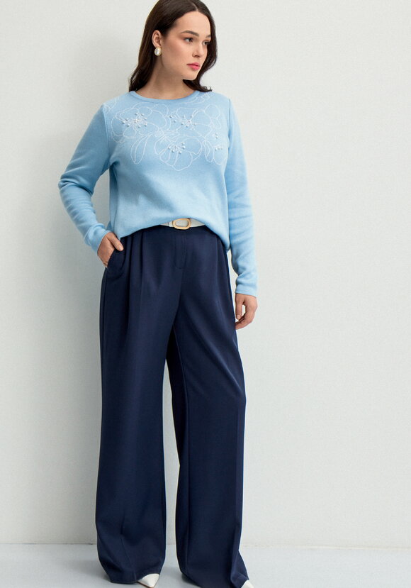 Джемпер с графичными цветами шир.  580, рис. 8