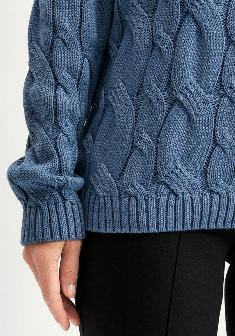 Джемпер с косами и воротником-поло шир.  750, рис. 13