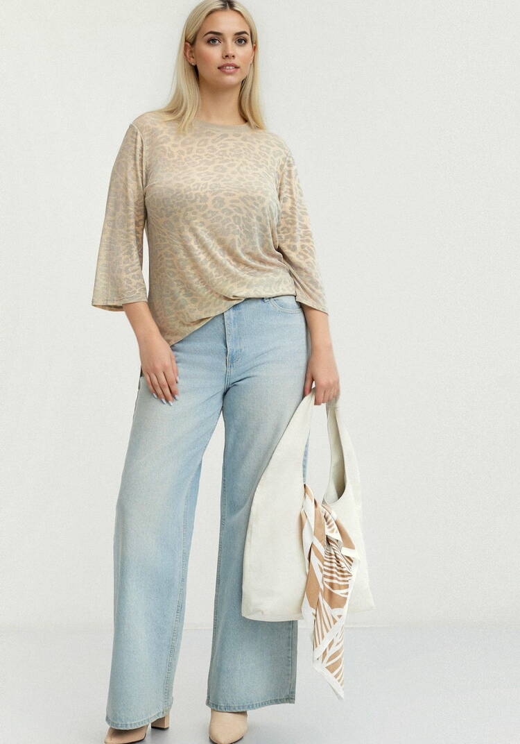 Блуза из ткани с голографическим принтом шир.  750, рис. 15