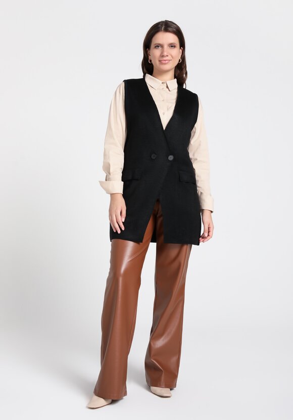 Жилет на пуговицах свободного силуэта шир.  580, рис. 2