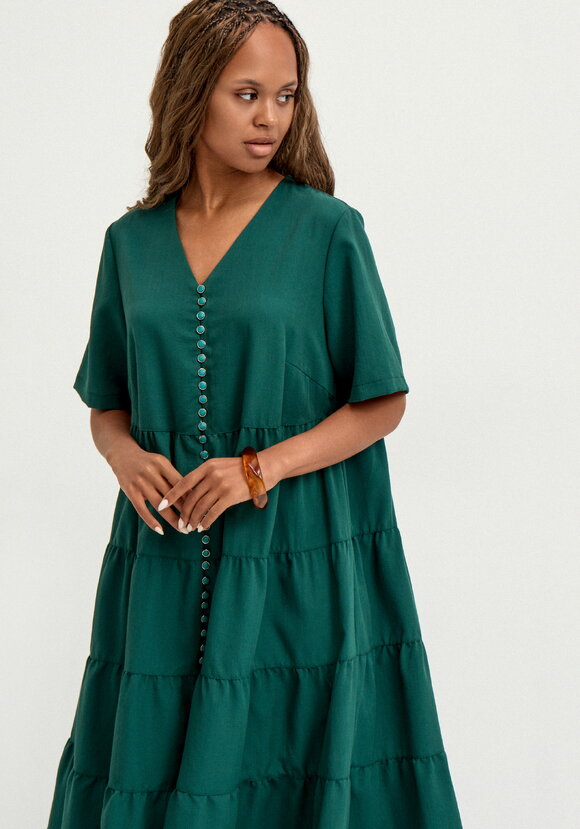 Платье многоярусное свободное шир.  580, рис. 2