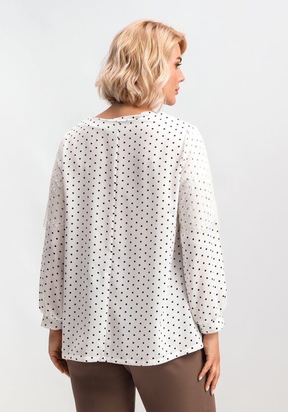 Блуза с кружевом по плечам шир.  580, рис. 21