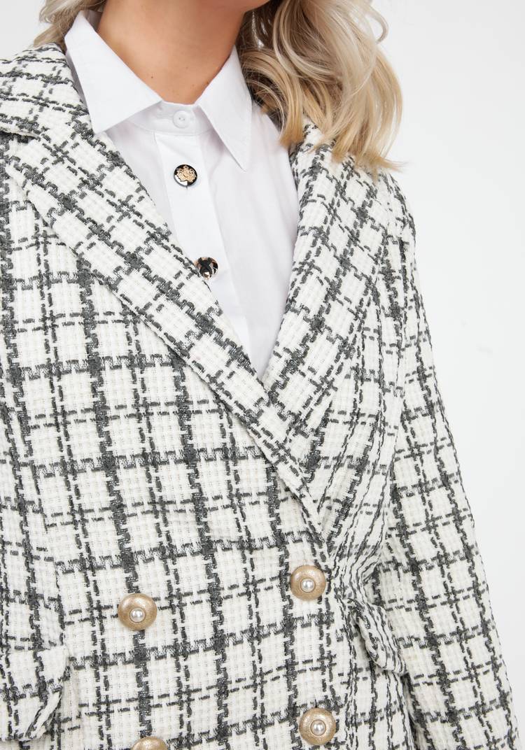 Жакет двубортный с накладными карманами шир.  750, рис. 5