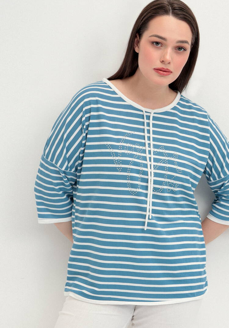 Блуза с декором из страз и рукавом 3/4 шир.  750, рис. 18