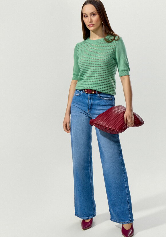 Джемпер с передней полочкой ажурной вязки шир.  580, рис. 10