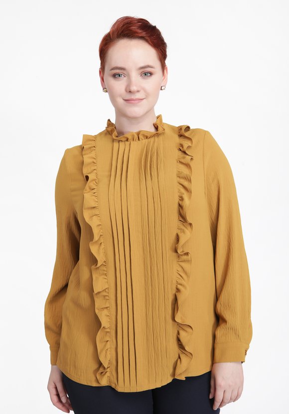 Блуза со складками и рюшей шир.  580, рис. 11