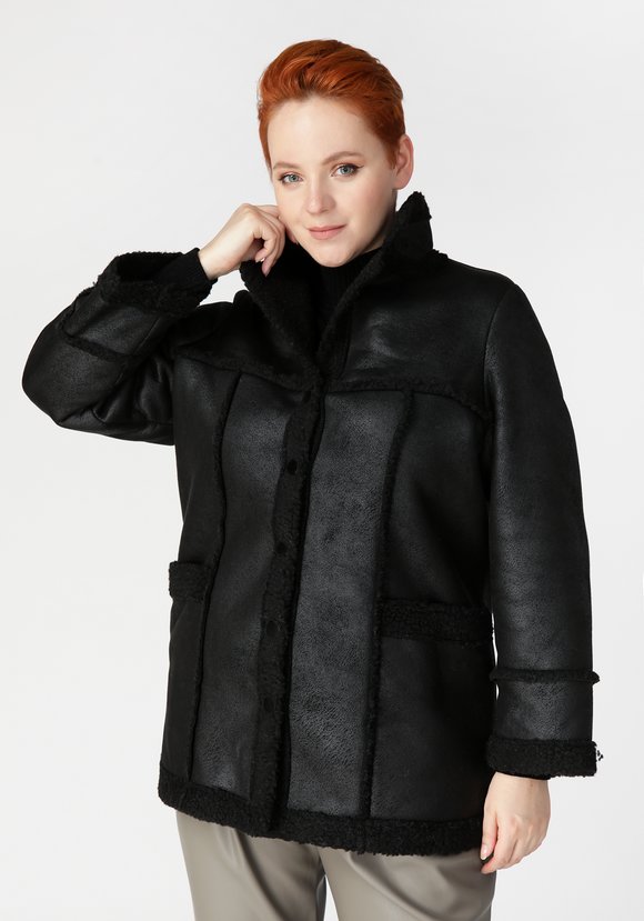 Полупальто из экомеха шир.  580, рис. 1