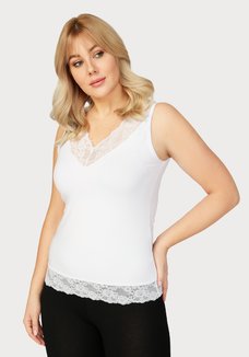 Майка с кружевом по низу Лайма