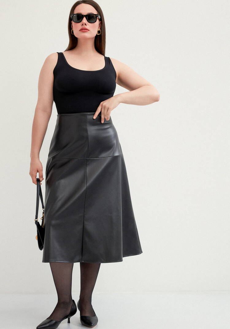 Юбка годе из экокожи шир.  750, рис. 17