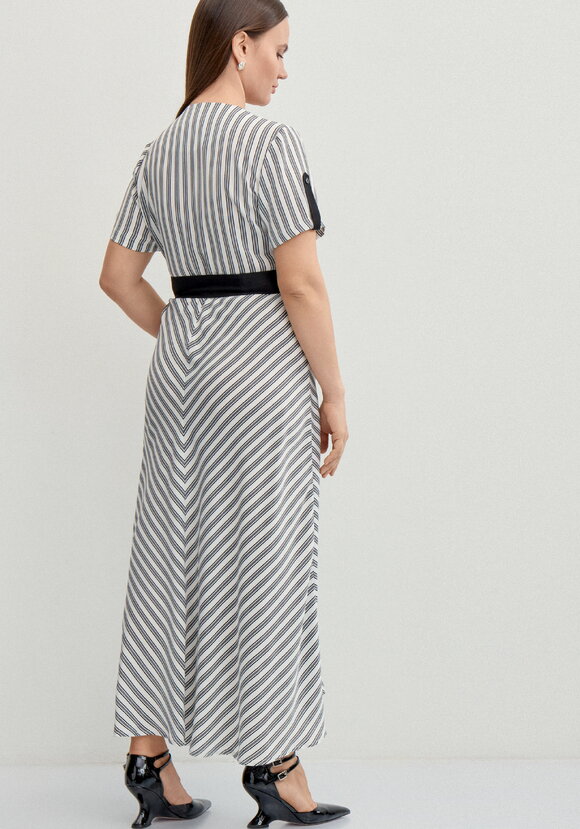 Платье в полоску с контрастной окантовкой шир.  580, рис. 10