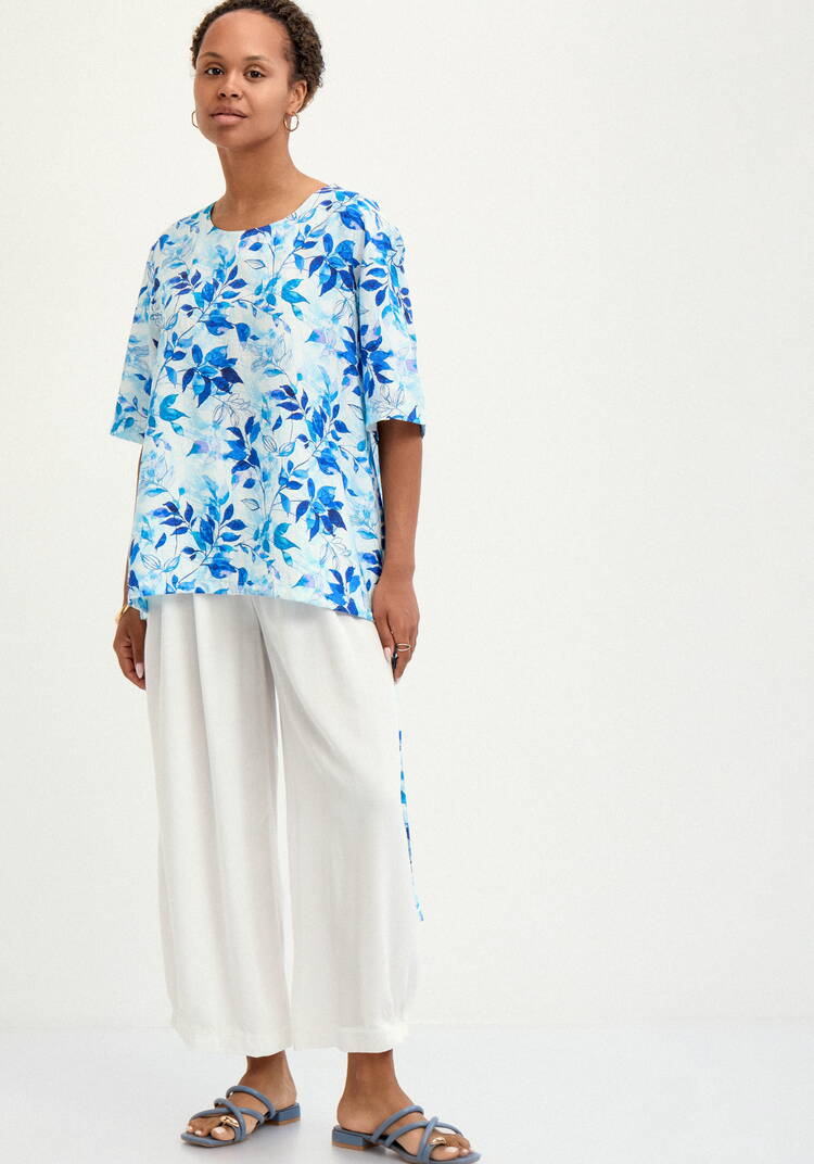 Блуза свободная с коротким рукавом и принтом шир.  750, рис. 24