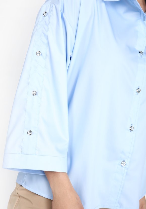 Блуза с пуговками на рукавах шир.  580, рис. 11