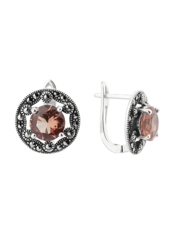 Серебряные серьги  Мадлена шир.  580, рис. 2