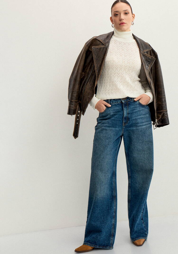 Свитер ажурный шир.  750, рис. 6