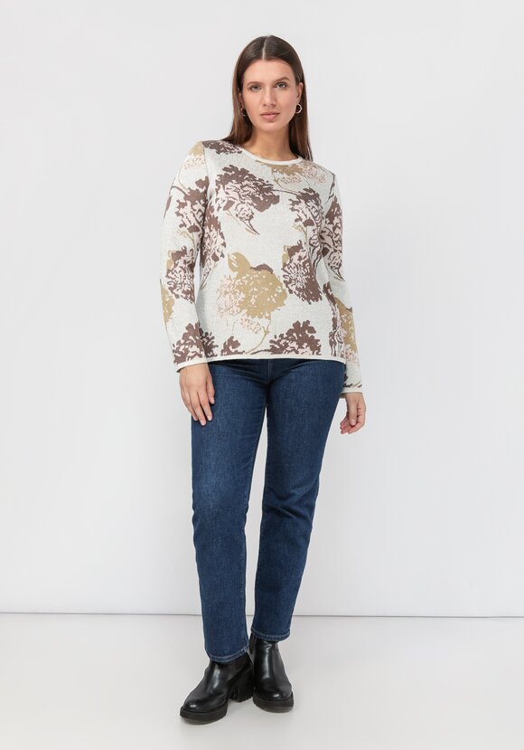 Свитер с растительным принтом и метанитью шир.  580, рис. 2