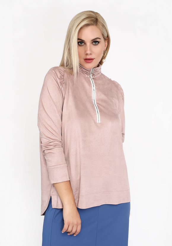 Блуза с драпировкой на рукавах шир.  580, рис. 5