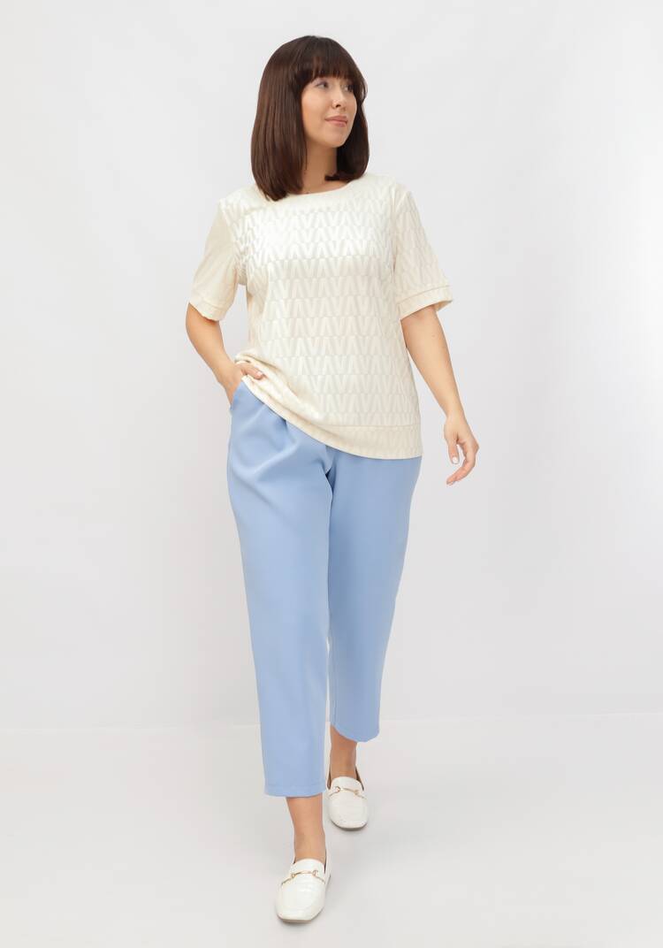 Джемпер с коротким рукавом и принтом шир.  750, рис. 15