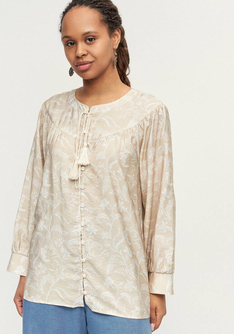 Блуза с цветочным принтом Эмилия шир.  750, рис. 11