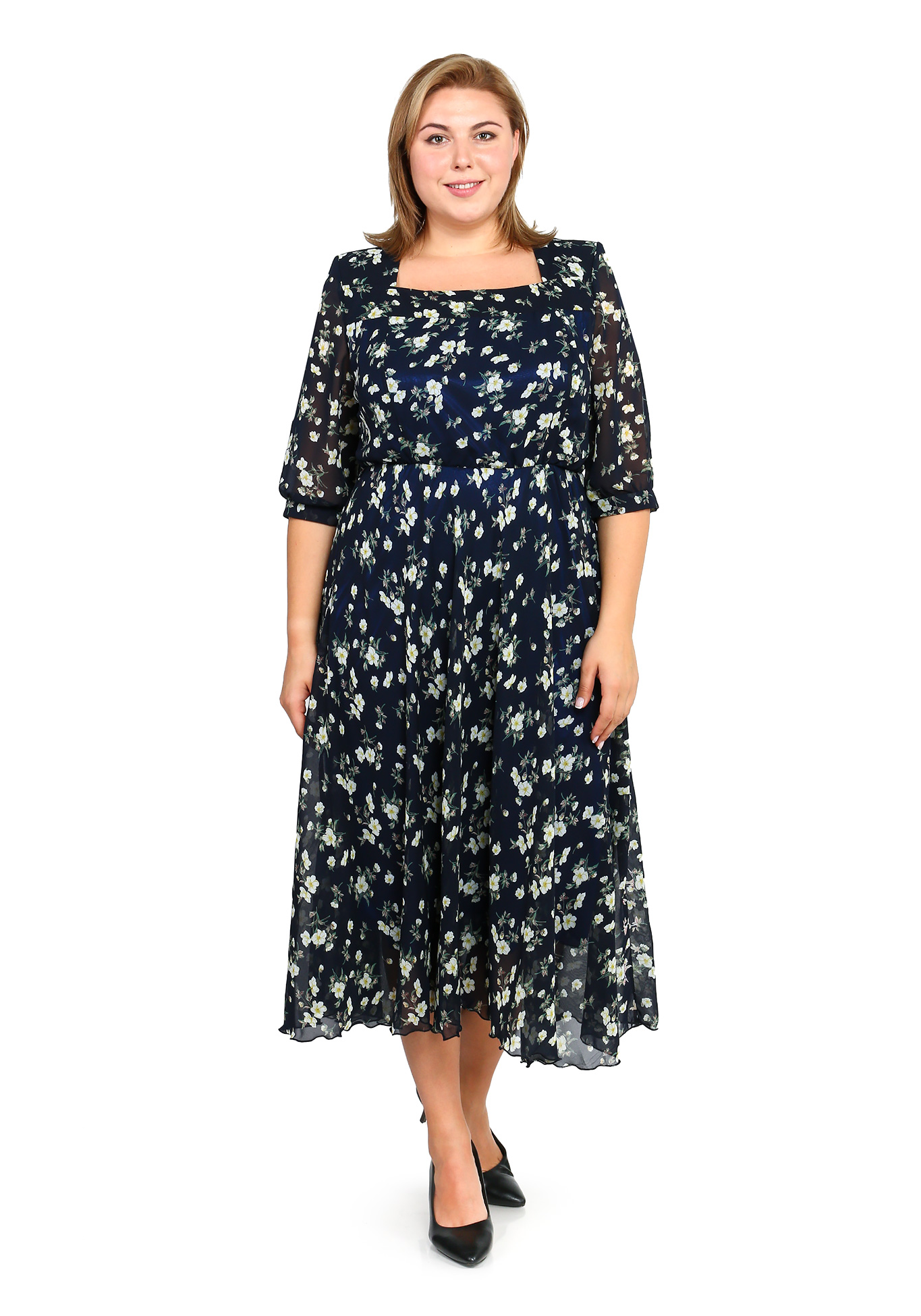 Платье Солнечное Настроение Bianka Modeno, цвет голубой, размер 45 - фото 1