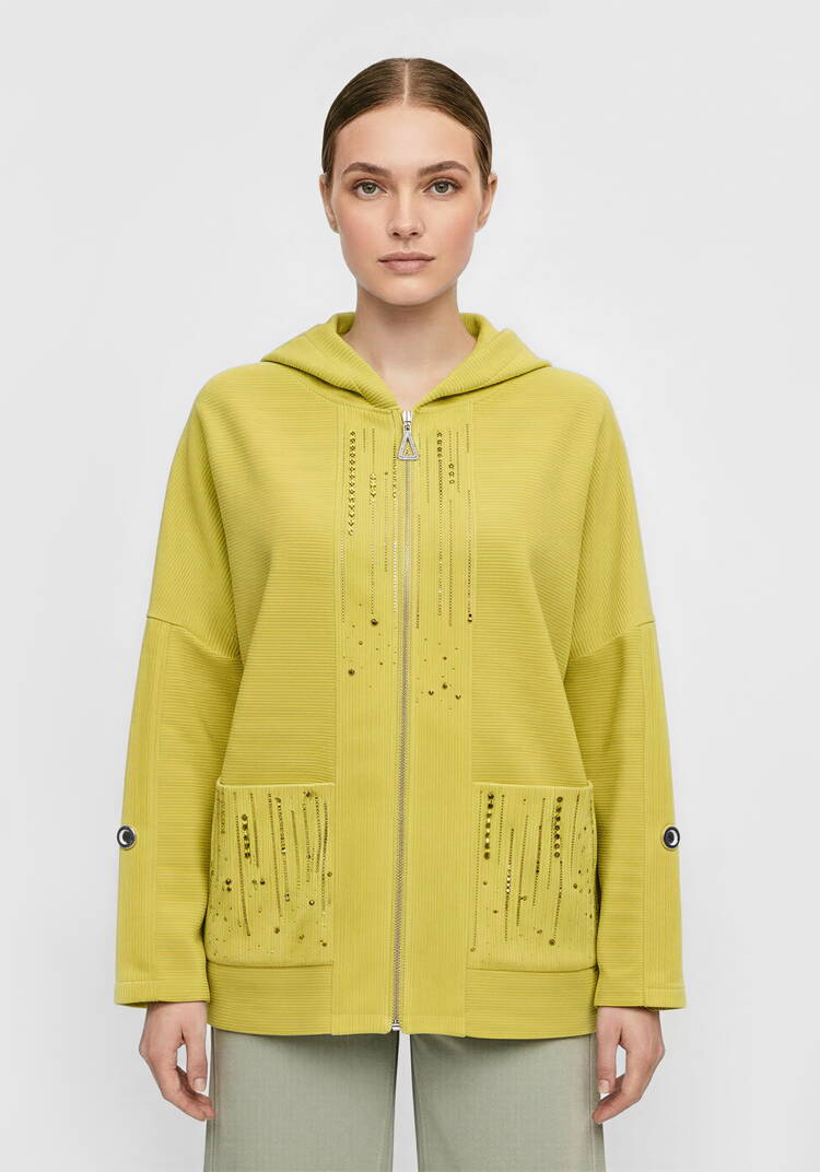 Толстовка на молнии со стразами шир.  750, рис. 4