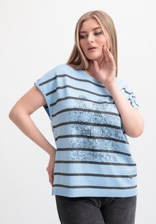 Блуза в полоску с рисунком