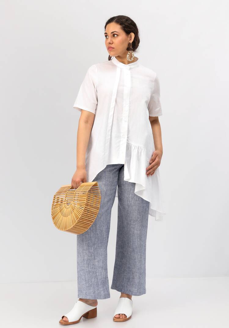 Блуза оригинального кроя с воланом шир.  750, рис. 8