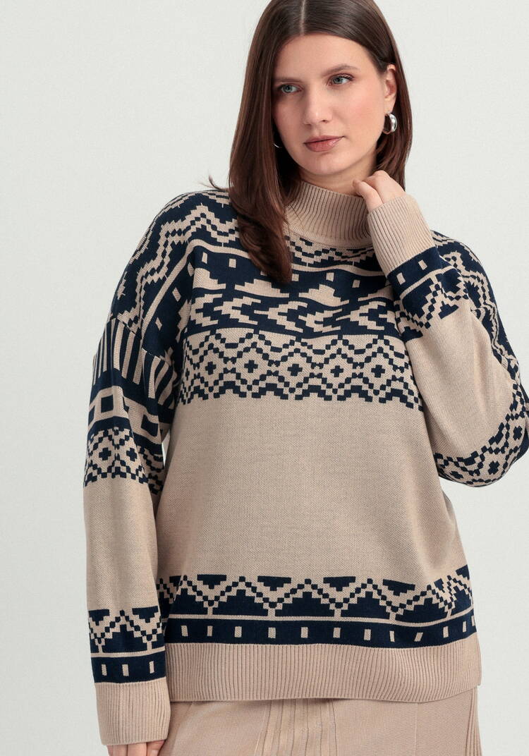 Свитер с геометрическим орнаментом шир.  750, рис. 7