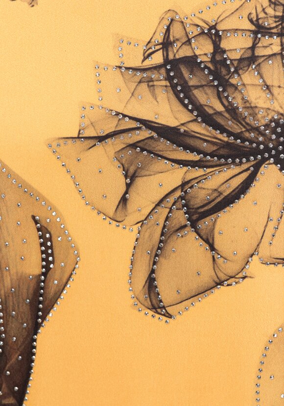 Блуза со стразами и цветочным принтом шир.  580, рис. 30