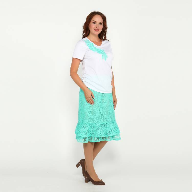 Юбка на резинке кружевная шир.  750, рис. 5