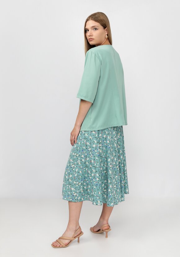 Комплект: блузат+юбка c цветочным принтом шир.  580, рис. 23
