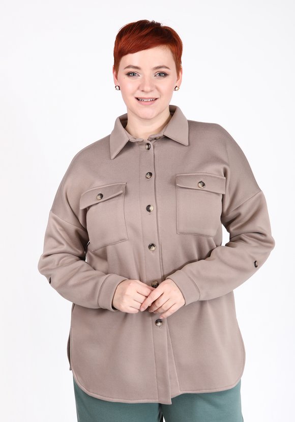 Рубашка удлиненная из футера с начесом шир.  580, рис. 10