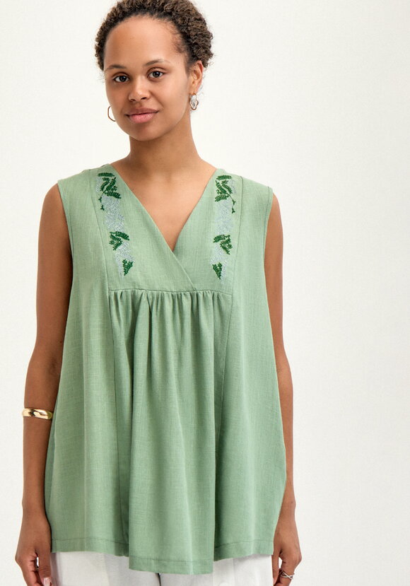 Блуза с вышивкой по переду и спинке шир.  580, рис. 20