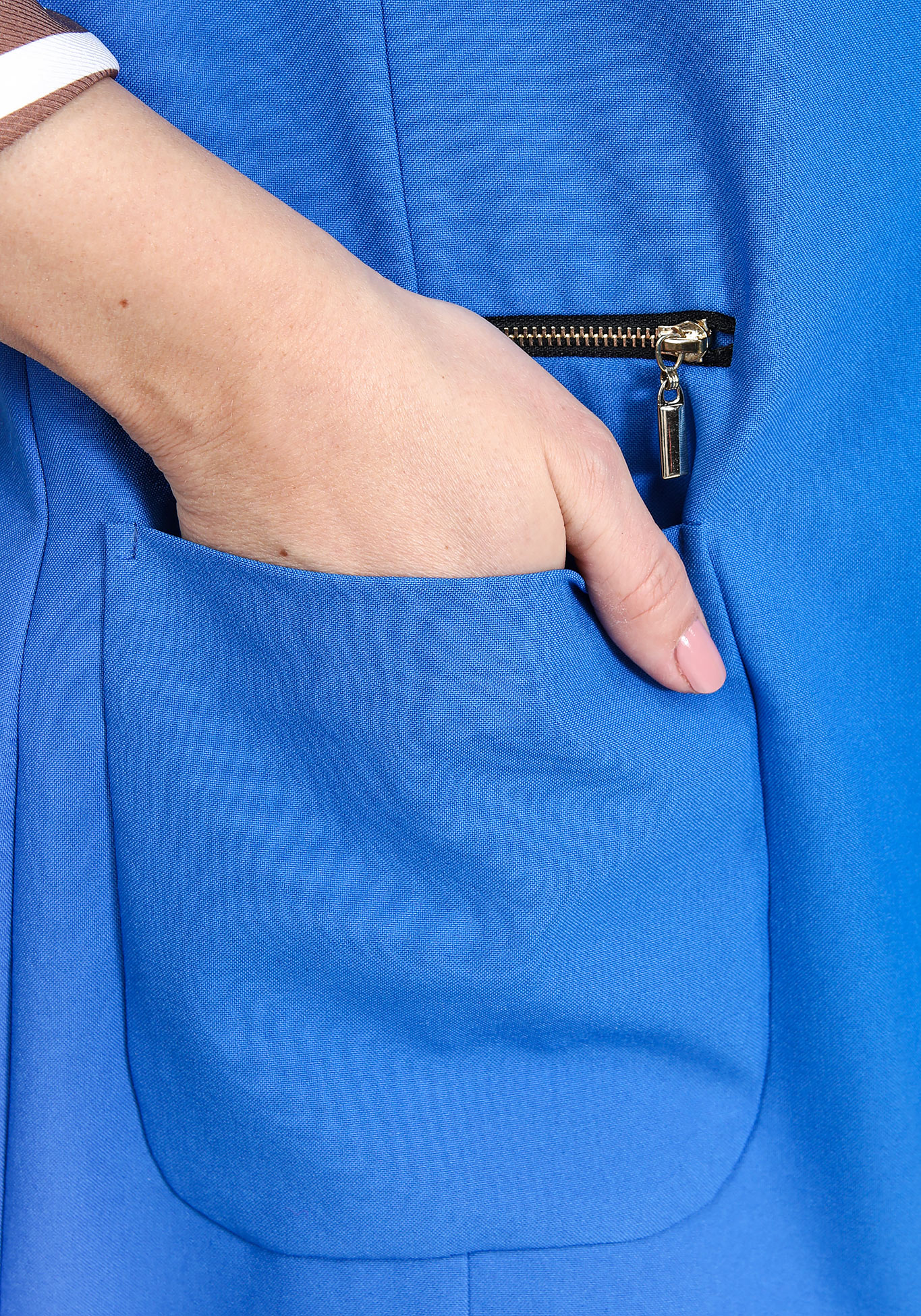 Жилет с оригинальным воротником и карманами Elletto Life, размер 46, цвет синий - фото 4