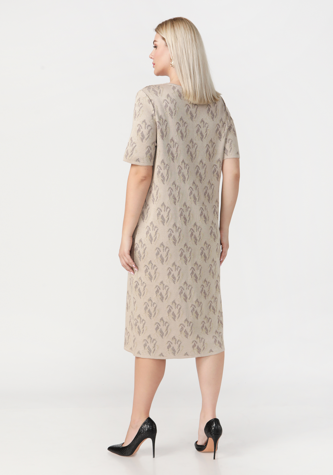 Платье с "V"-образным вырезом Vivawool, размер 48, цвет светло-бежевый - фото 3