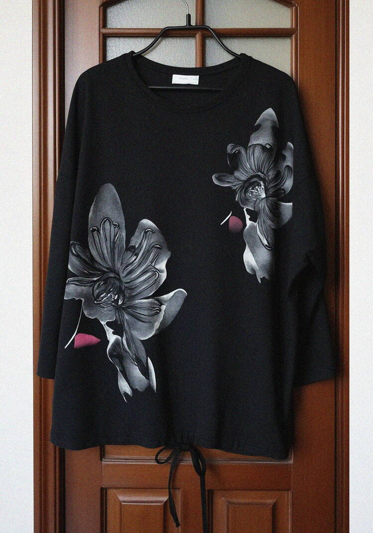 Блуза с принтом на кулиске Resale шир.  750, рис. 1