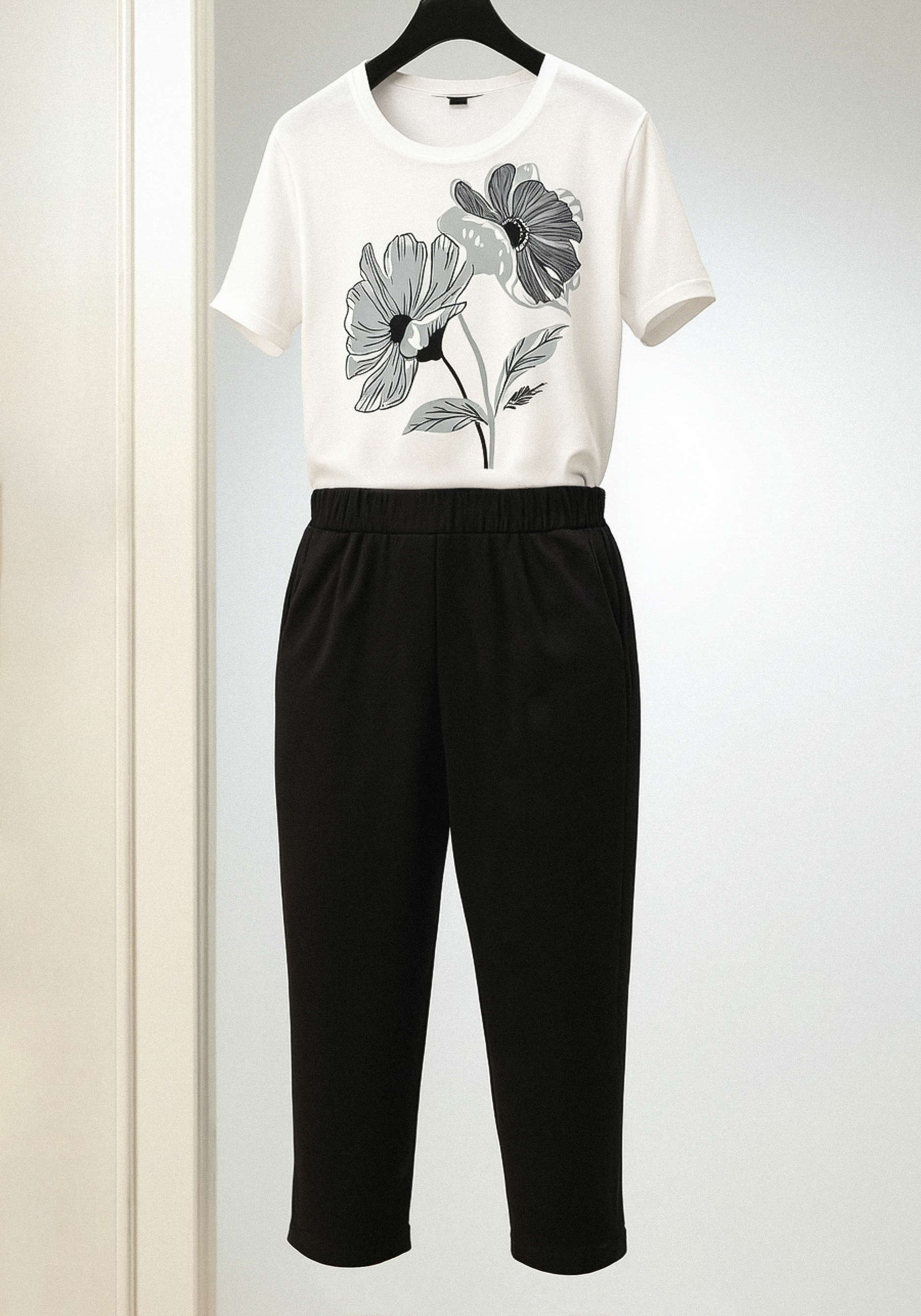 

Костюм с принтом на футболке Resale, Белый