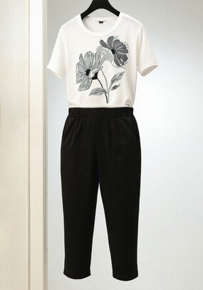 Костюм с принтом на  футболке  Resale