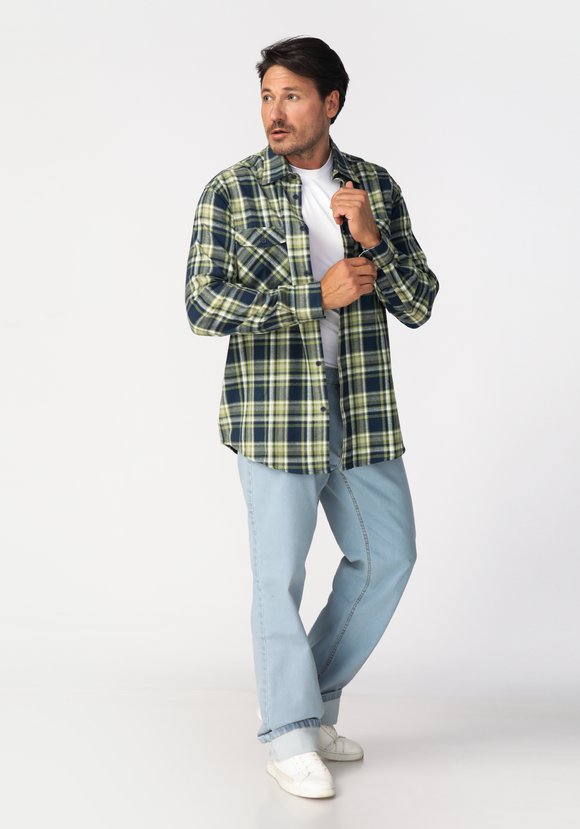 Фланелевая рубашка в клетку Клод шир.  580, рис. 3