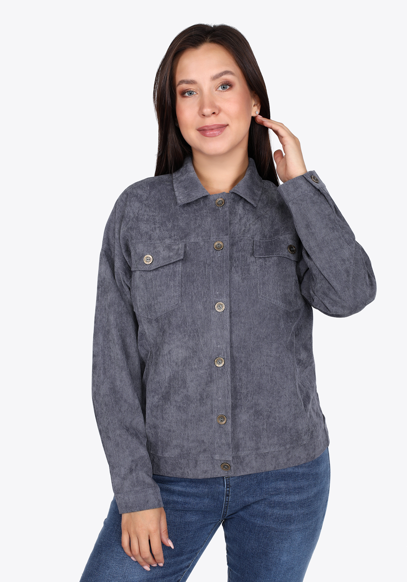 Жакет вельветовый на поясе по низу