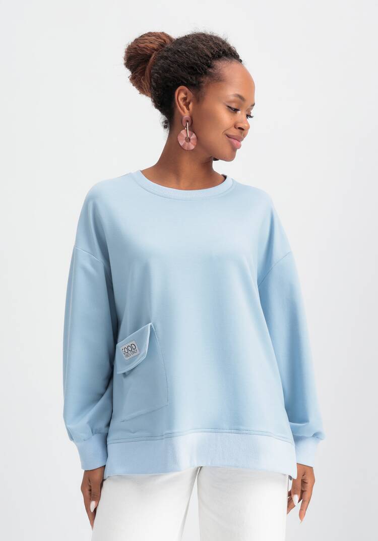 Свитшот свободного кроя с накладным карманом шир.  750, рис. 12