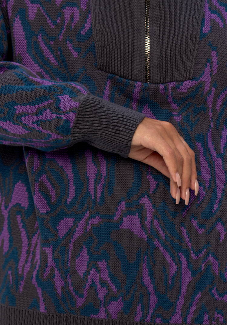 Джемпер поло с принтом абстракция шир.  750, рис. 12