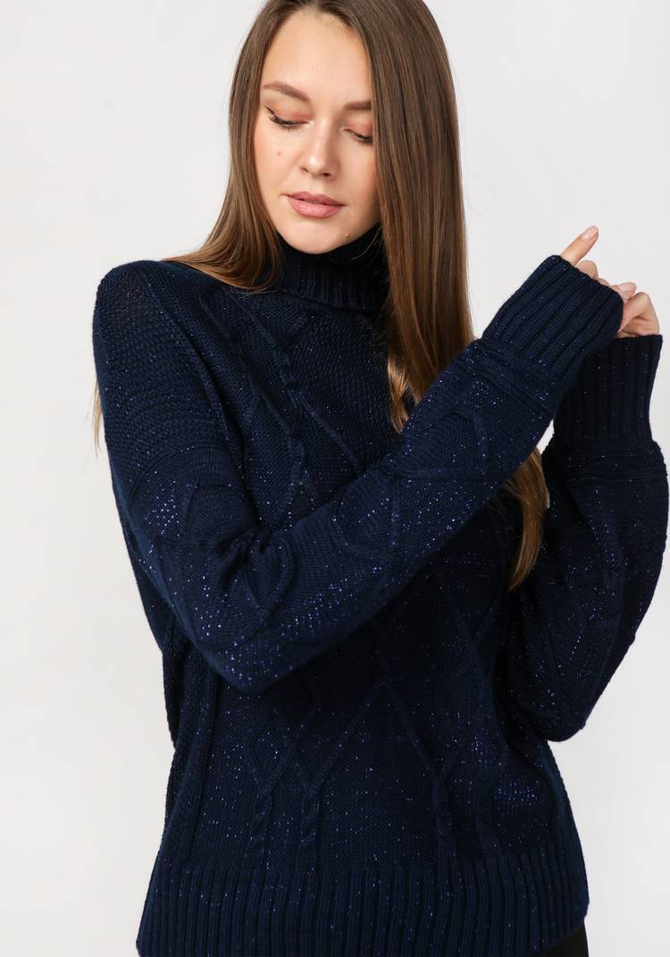 Свитер женский в технике араны с метанитью шир.  750, рис. 8