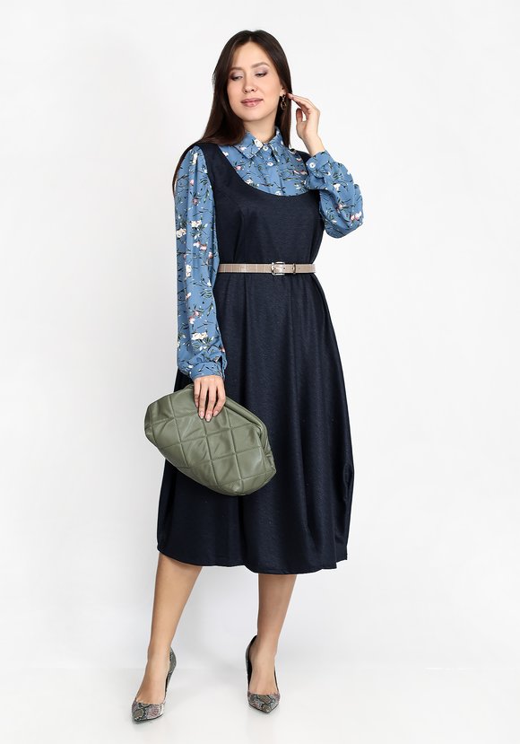 Блуза принтованная с длинным рукавом шир.  580, рис. 8