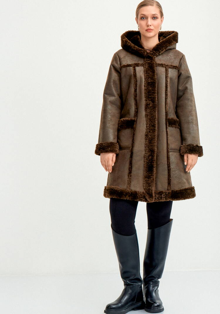 Полупальто с экомехом Раиля шир.  750, рис. 13