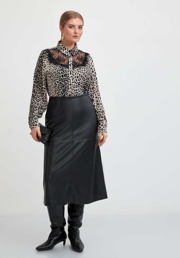Блуза с анималистическим принтом и кружевом шир.  580, рис. 9