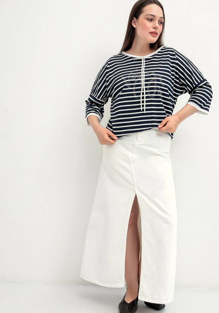 Блуза с декором из страз и рукавом 3/4 шир.  750, рис. 7