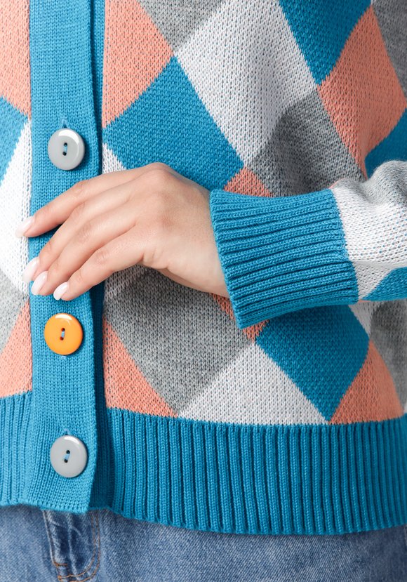 Кардиган Яркие ромбы шир.  580, рис. 32