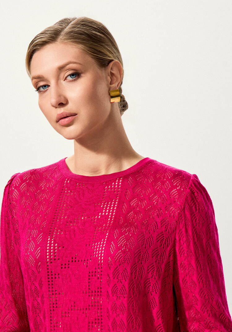 Джемпер с ажурным рисунком и защипами шир.  750, рис. 12