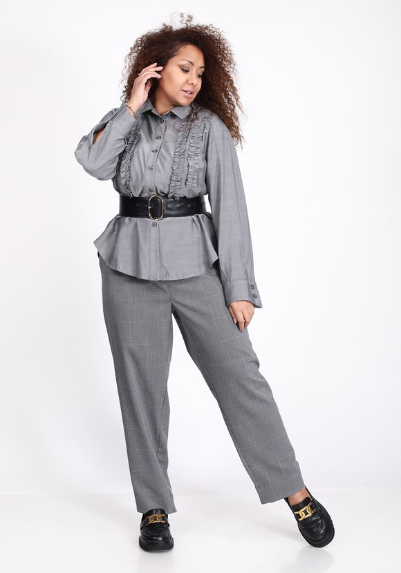 Блуза с вертикальными рюшами шир.  580, рис. 1