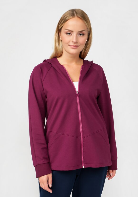 Худи на молнии с рукавом реглан шир.  580, рис. 1